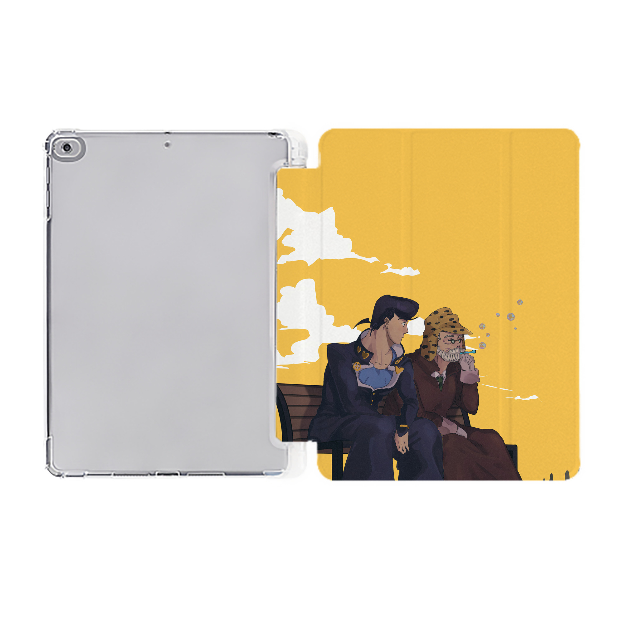 （画像用） ジョジョの奇妙な冒険 JoJo's Bizarre Adventure IPad ケース ペン収納付き 三つ折りスタンド PUレザー×シリコン 対応機種9.5/10.5/10.9インチ